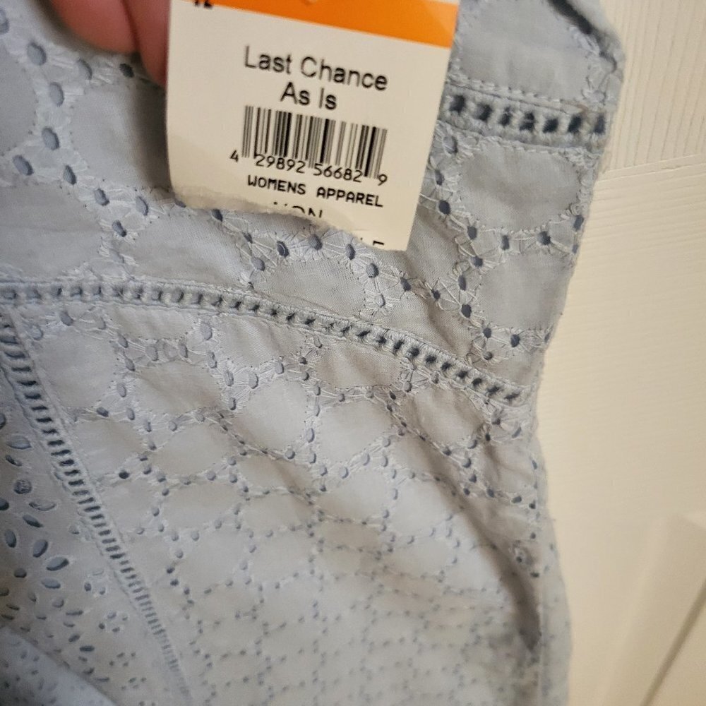 French Connection Women's Eso Zhara Lace V Neck Dress Light Dream Blue 12 NWT - Picture 6 of 10